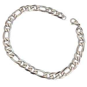 Pulseira Masculina de Aço Fígaro 3x1 - 6mm - 22 cm