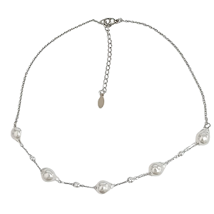 Colar de Pérolas Aço Cirúrgico Estilo Choker
