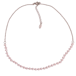Colar Choker de Aço Cirúrgico com Cristais Baby Rosê