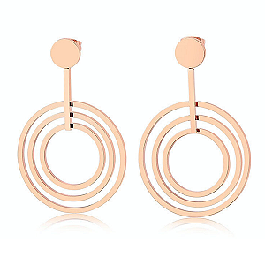 Brinco de Aço com Ouro Rosê Mandals Line