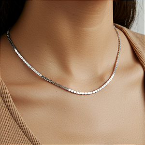 Colar Choker de Aço Cirúrgico Cleópatra - 3 mm