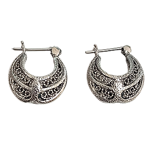 Brinco Prata de Bali Bolsinha Laya