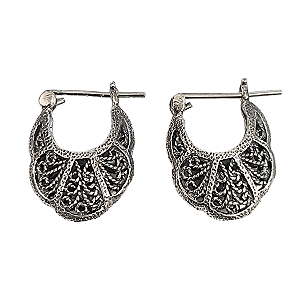 Brinco Prata de Bali Bolsinha Perla