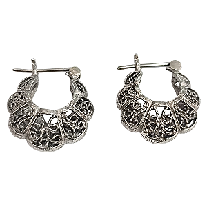 Brinco Prata de Bali Bolsinha Felice