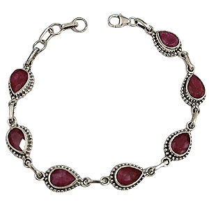 Pulseira de Prata com Rubi Natural Gotin