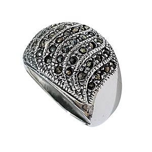 Anel de Prata com Marcassitas Bombom Robusto