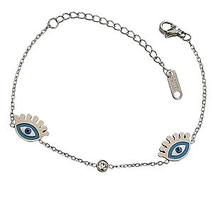 Pulseira Olho Grego Feminina em Aço Cirúrgico