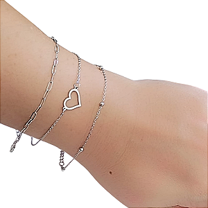 Kit 3 Pulseiras de Aço Cirúrgico Jamie Delicate