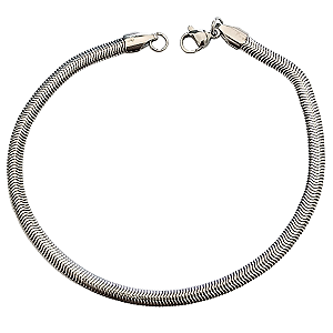 Pulseira Lacraia 4 mm de Aço Cirúrgico Unissex - 21 cm