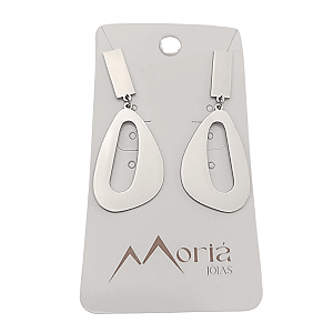 Brinco de Aço Cirúrgico Gota Espelhada Beatrice