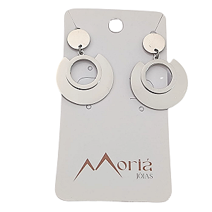 Brinco de Aço Cirúrgico Mandala Midi Espelhada