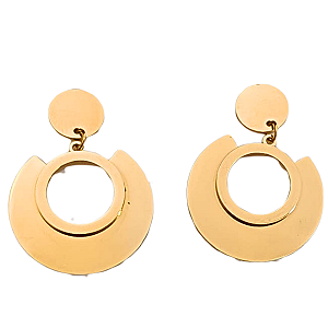 Brinco de Aço Cirúrgico Mandala Midi Espelhada Gold