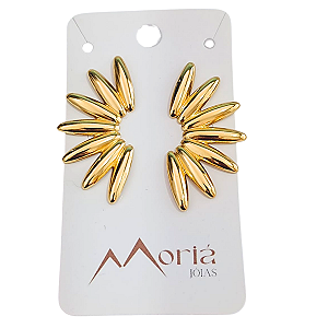 Brinco de Aço com Ouro 18K Solarium