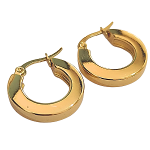 Brinco Argola Dourada Aço com Ouro 18K - 2 cm