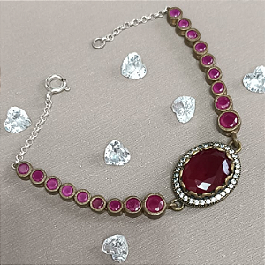 Pulseira de Prata Turca Olhar de Fogo Intenso