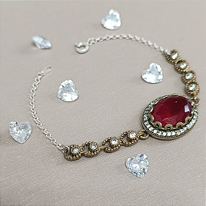 Pulseira de Prata Turca Rubi Imperial