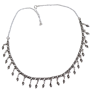 Colar Prata de Bali Choker Pikun Jardim Encantado