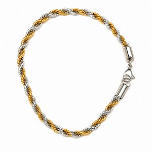 Pulseira Cordão Baiano Rope 2 Cores 4 mm - 21 cm