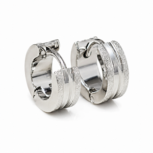 Brinco de Aço Cirúrgico Infantil Argolinha Click Diamantada