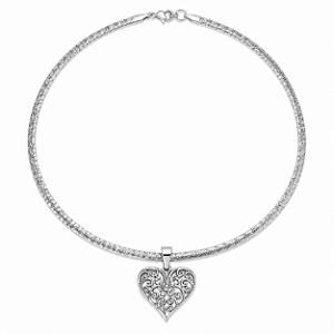 Colar Choker Aço Bali Coração Rajastan