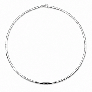Colar Choker de Aço Cirúrgico Espelhado Ômega 3 mm
