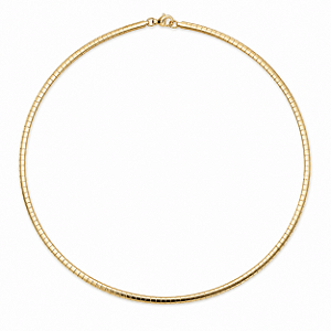 Colar Choker Aço com Ouro 18K Ômega 3 mm
