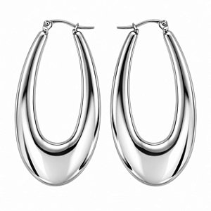 Brinco Argola Cheia Espelhada de Aço Cirúrgico Italian Silver