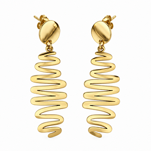 Brinco Aço Cirúrgico com Ouro 18k Zig Zen