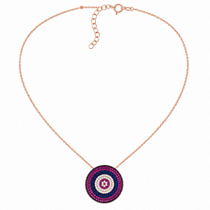 Colar Mandala de Prata com Ouro Rosê