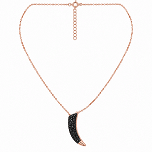 Colar Dente de Elefante Cravejado em Prata 925 com Ouro Rosé