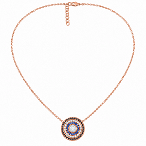 Colar de Prata com Ouro Rosé Mini Mandala Safire