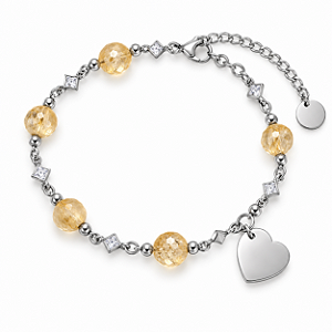 Pulseira de Aço Bali com Citrino Natural Elegance