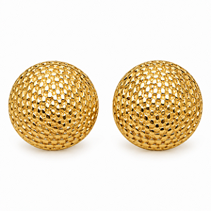 Brinco de Aço com Ouro 18K Solarium Round