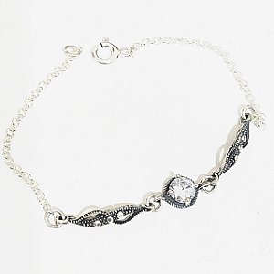 PULSEIRA DE PRATA PRINCESS ROUND CRISTAL