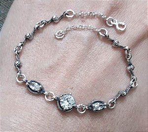 PULSEIRA DE PRATA MONIELLE CRISTAL