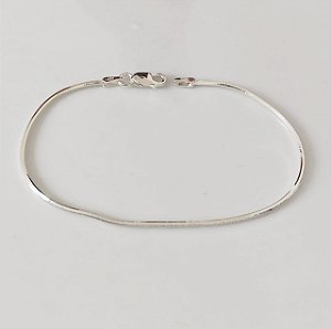 PULSEIRA DE PRATA ITALIANA RABO DE RATO DIAMANTADA - 18 CM