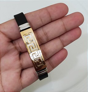 PULSEIRA MASCULINA AÇO COM OURO MILLITY