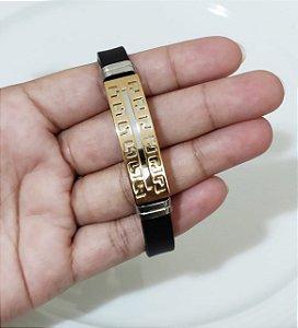 PULSEIRA MASCULINA AÇO COM OURO VICTORY