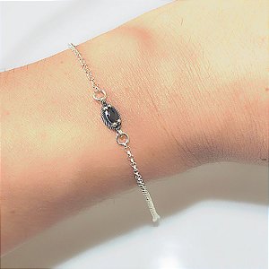 PULSEIRA DE PRATA OLHO NEGRO