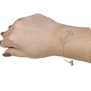 Pulseira de Prata Mandala Onda do Mar