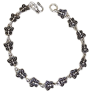 PULSEIRA DE PRATA DE BALI 925 BORBOLETA DELICADA