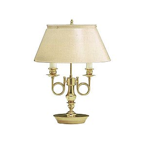Abajur Inglês Dourado Vintage 2 Braços Torcidos Cúpula Cônica Bivolt 53cm de Altura Golden Art E-27 M007 Mesas e Salas