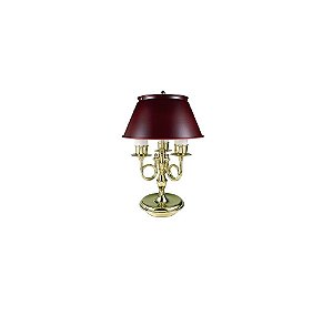 Abajur Mini Inglês Decorativo 3 Braços Torcidos Cúpula Vinho Bivolt 41cm de Altura Golden Art E-27 M010 Quartos e Salas