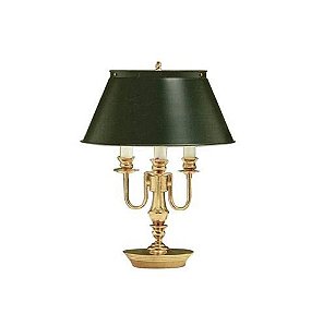 Abajur Inglês Decorativo Vintage 3 Braços Curvos Cúpula Verde Bivolt 53cm de Altura Golden Art E-27 M011 Quartos e Salas.