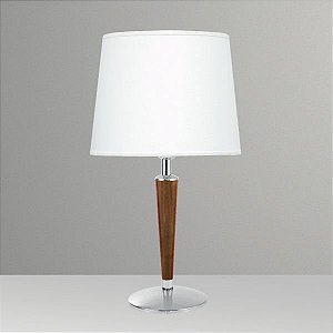 Abajur Rústico Cone 20 Madeira Maciça Cúpula Tecido Bivolt 56cm de Altura Golden Art E-27 M027 Escritórios e Salas