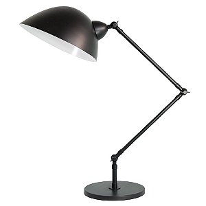 Abajur Luminária de Mesa Alumínio Preto Bivolt Articulado 70cm de Altura Baboo Golden Art E-27 M1060-308 Cabeceiras e Salas