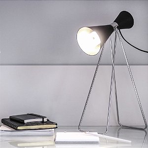 Abajur Luminária de Mesa Cavalete Cone Alumínio Bivolt Leitura 45cm de Altura Golden Art E-27 M1071 Quartos e Salas