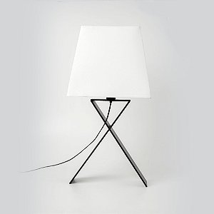 Abajur Xis Placas Metal Cupula Conica Preto 71x25cm Golden Art 1x Lâmpada E27 Bivolt M1080 Mesas e Cabeceiras