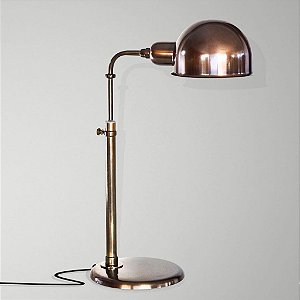 Abajur Juddy Curvo Regulável Alumínio Bronze 48x17cm Golden Art 1x Lâmpada E27 Bivolt M204 Mesas e Balcões