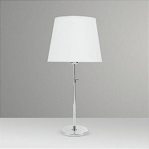 Abajur Telescópico Alumínio Cúpula Cônica Tecido Bivolt 50cm de Altura Golden Art E-27 M604 Criados-mudos e Salas